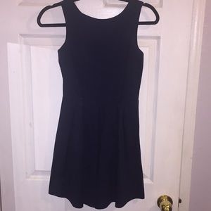 Navy Pleated Dress